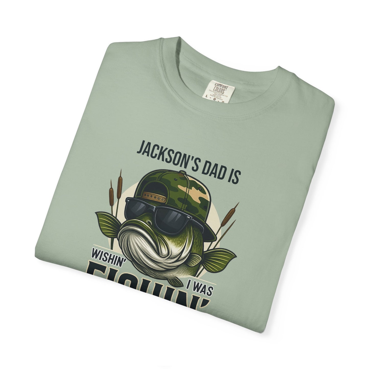 Wishin I Was Fishin Custom Kid's Names— Fathers Day Tee
