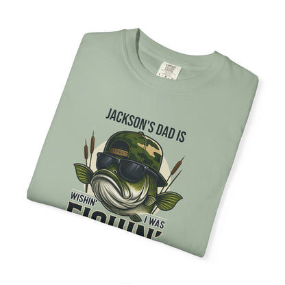 Wishin I Was Fishin Custom Kid's Names— Fathers Day Tee