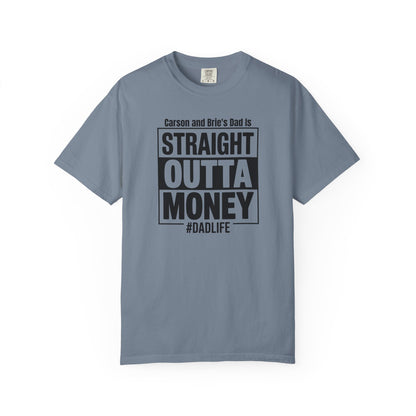 Straight Outta Money Custom Kid's Names— Distressed American Flag Fathers Day Tee