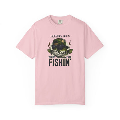Wishin I Was Fishin Custom Kid's Names— Fathers Day Tee