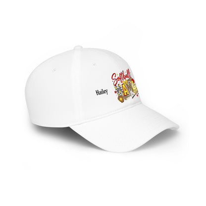 Softball Mama Low Profile Cap — Personalized Name & Number