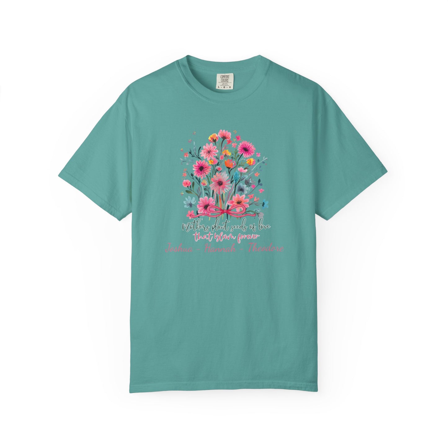 Seeds Of Love T-Shirt — Personalized Mom Script Graphic Tee