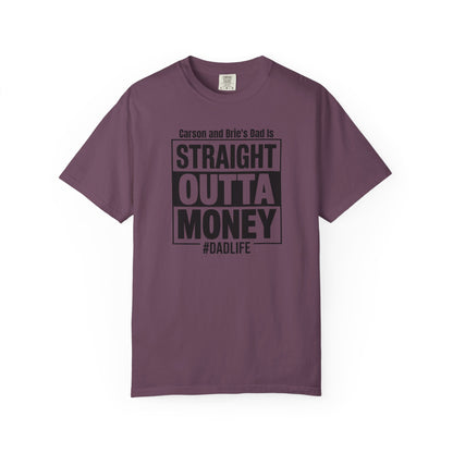 Straight Outta Money Custom Kid's Names— Distressed American Flag Fathers Day Tee