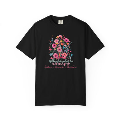 Seeds Of Love T-Shirt — Personalized Mom Script Graphic Tee