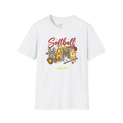 Softball Mama T-Shirt — Personalized Player Name and Number Tee