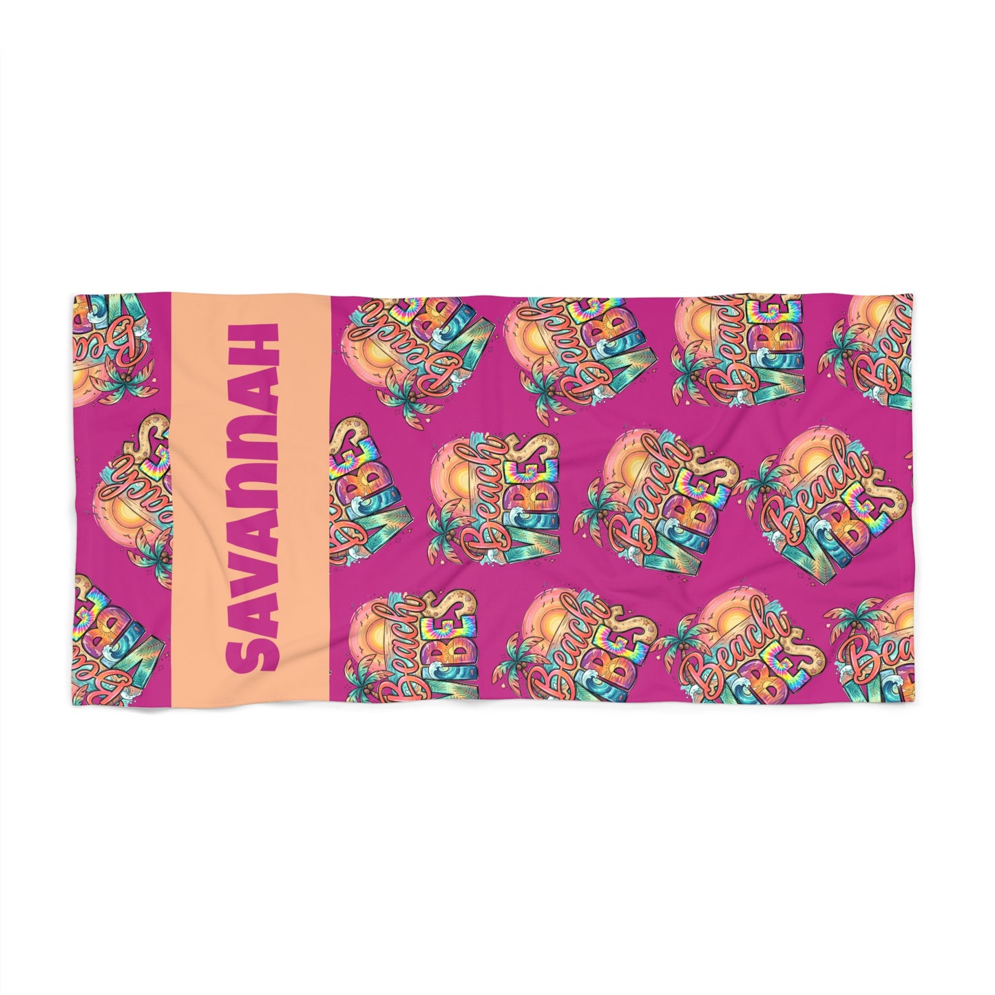 Beach Vibes Beach Towel — Personalized Name & Design