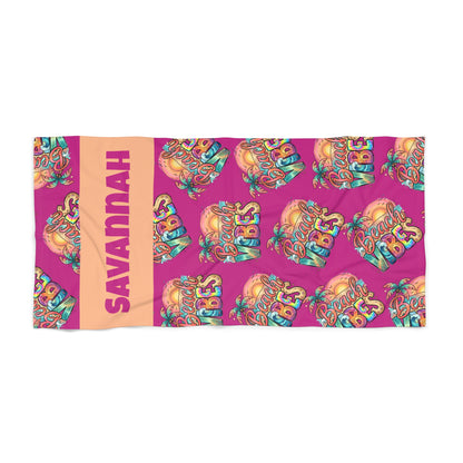 Beach Vibes Beach Towel — Personalized Name & Design