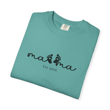 Mama Est. Custom Birth Year T-Shirt — Personalized Mom Script Graphic Tee