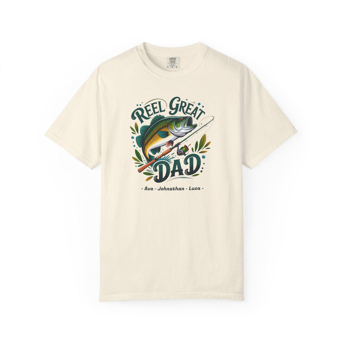 Reel Great Dad Custom Kid's Names— Fathers Day Tee
