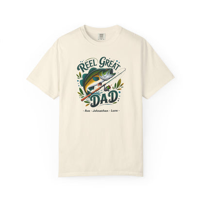 Reel Great Dad Custom Kid's Names— Fathers Day Tee