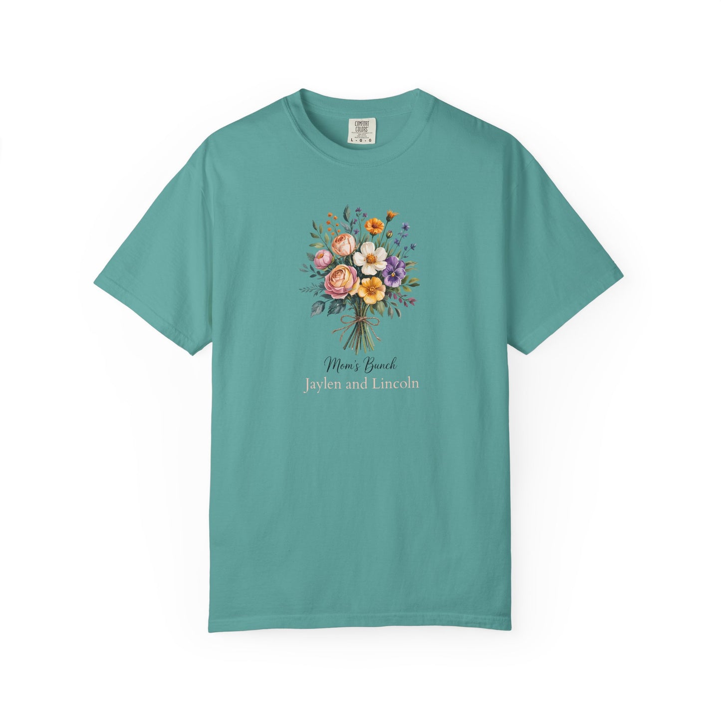 Mom's Bunch Custom Name T-Shirt — Personalized Mom Script Graphic Tee