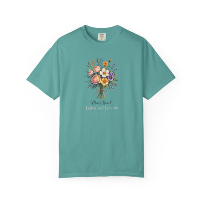 Mom's Bunch Custom Name T-Shirt — Personalized Mom Script Graphic Tee