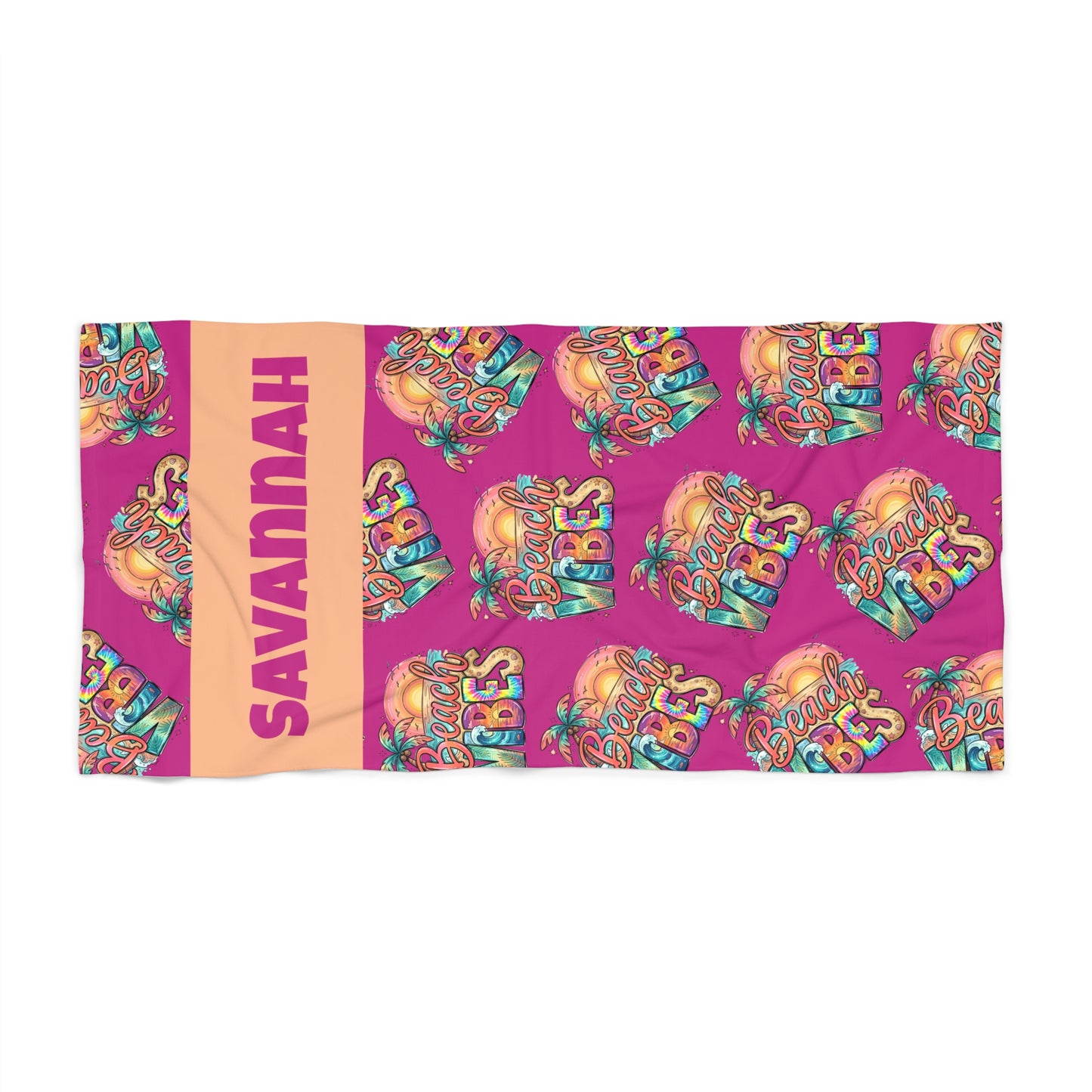 Beach Vibes Beach Towel — Personalized Name & Design