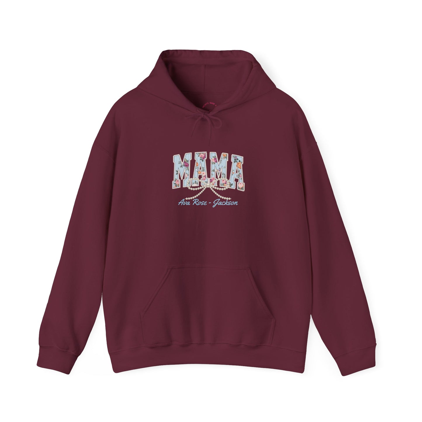 Mama Pearls Custom Kids Name Mama Hoodie — Personalized Mom Hoodie
