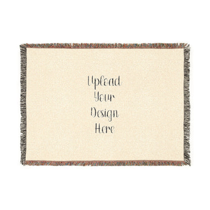 Custom Photo Woven Blanket — Personalized Fringe Throw Blanket with Text