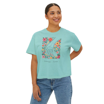 Mama Hand Custom Name Boxy Tee — Mother's Day Shirt