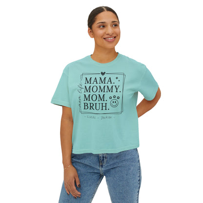 Mom Life Custom Name Boxy Tee — Mother's Day Shirt