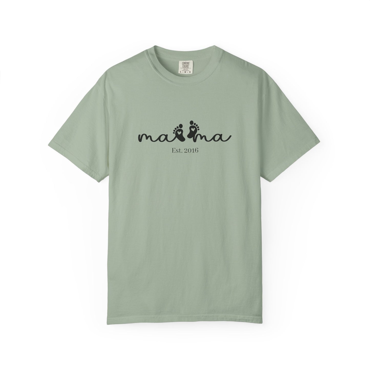 Mama Est. Custom Birth Year T-Shirt — Personalized Mom Script Graphic Tee