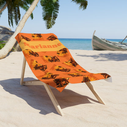 Highland Cow Beach Towel — Personalized Name & Design