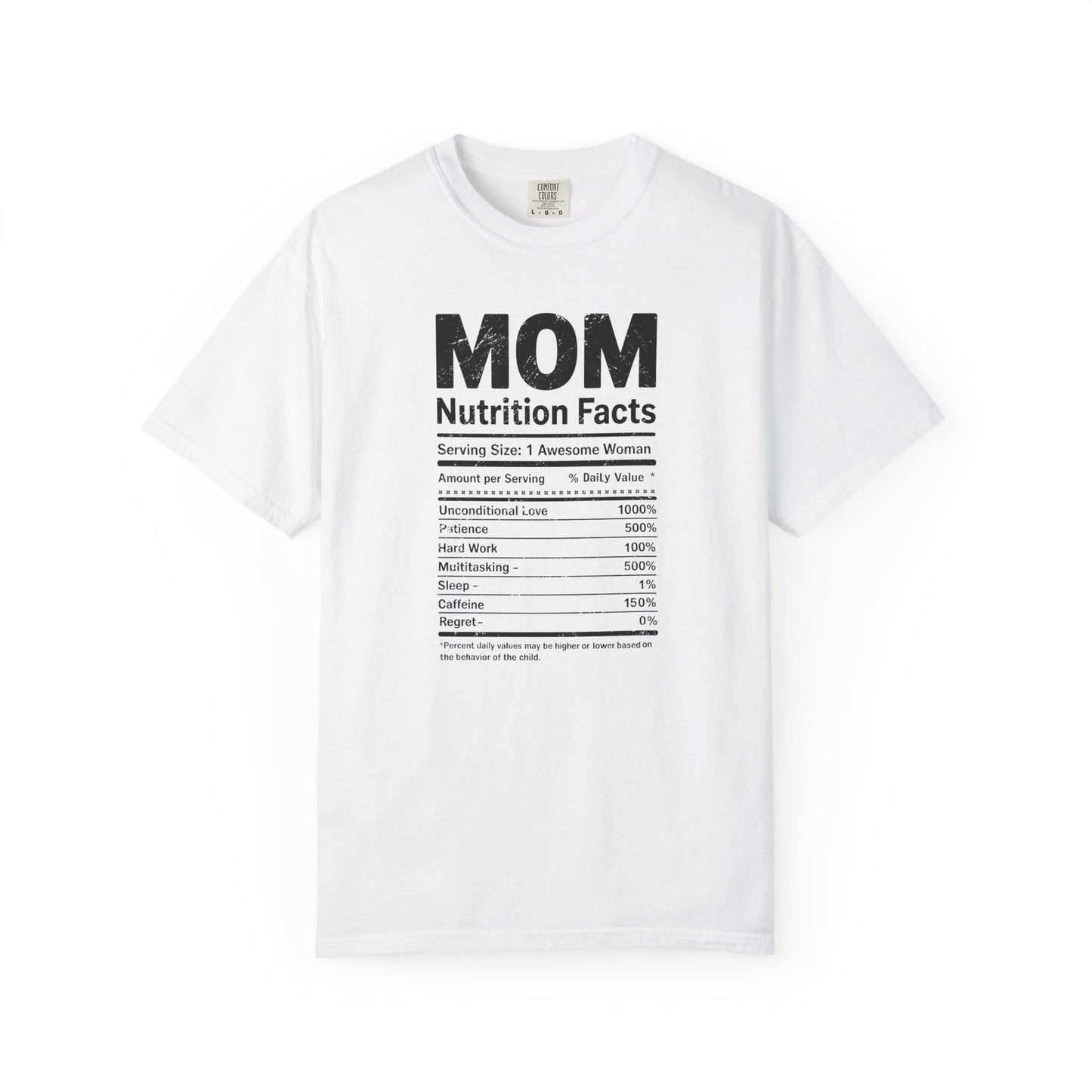 Mom Nutrition Facts T-Shirt — Mom Script Graphic Tee