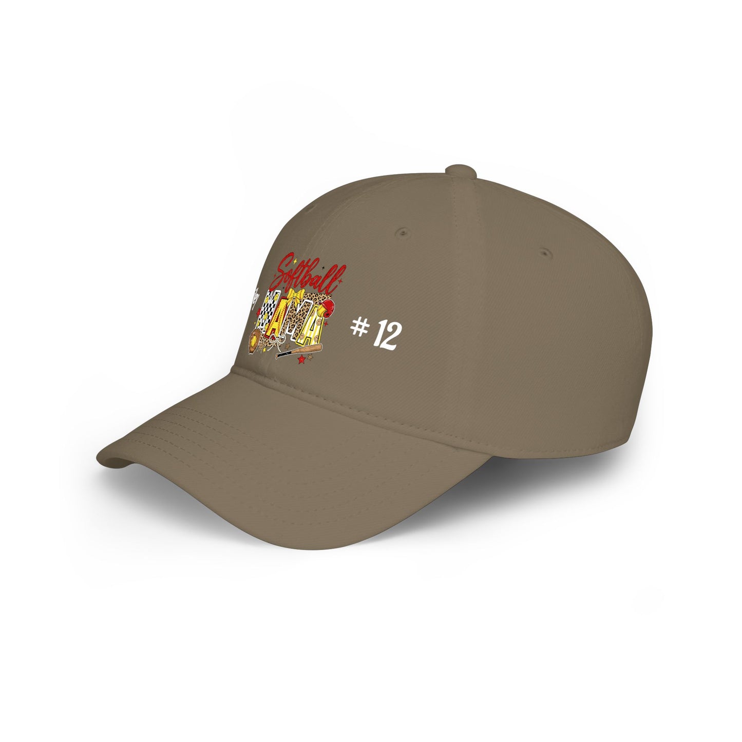 Softball Mama Low Profile Cap — Personalized Name & Number
