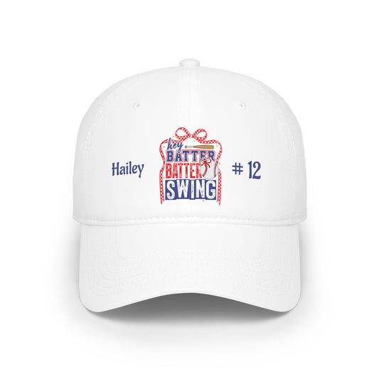 Hey Batter Batter Low Profile Cap — Personalized Name & Number