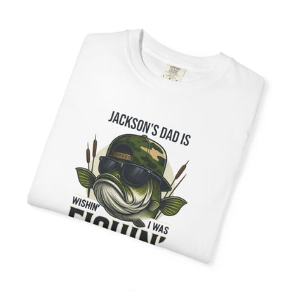 Wishin I Was Fishin Custom Kid's Names— Fathers Day Tee