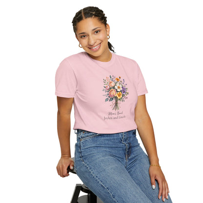 Mom's Bunch Custom Name T-Shirt — Personalized Mom Script Graphic Tee