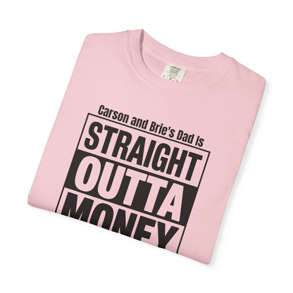 Straight Outta Money Custom Kid's Names— Distressed American Flag Fathers Day Tee