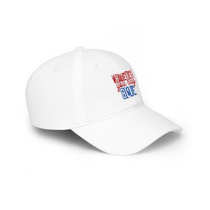 Whatever You Say Blue Low Profile Cap — Personalized Name & Number