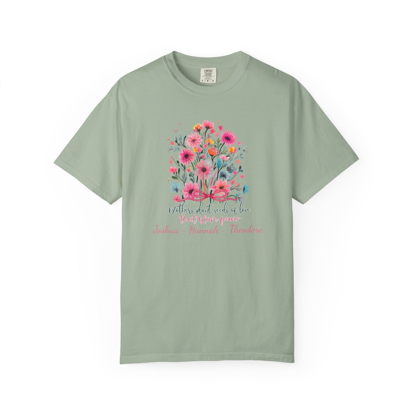 Seeds Of Love T-Shirt — Personalized Mom Script Graphic Tee
