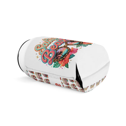 Salty Beach Can Cooler Sleeve — Personalized Can Koozie for BBQs & Beach Days