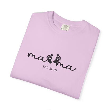 Mama Est. Custom Birth Year T-Shirt — Personalized Mom Script Graphic Tee