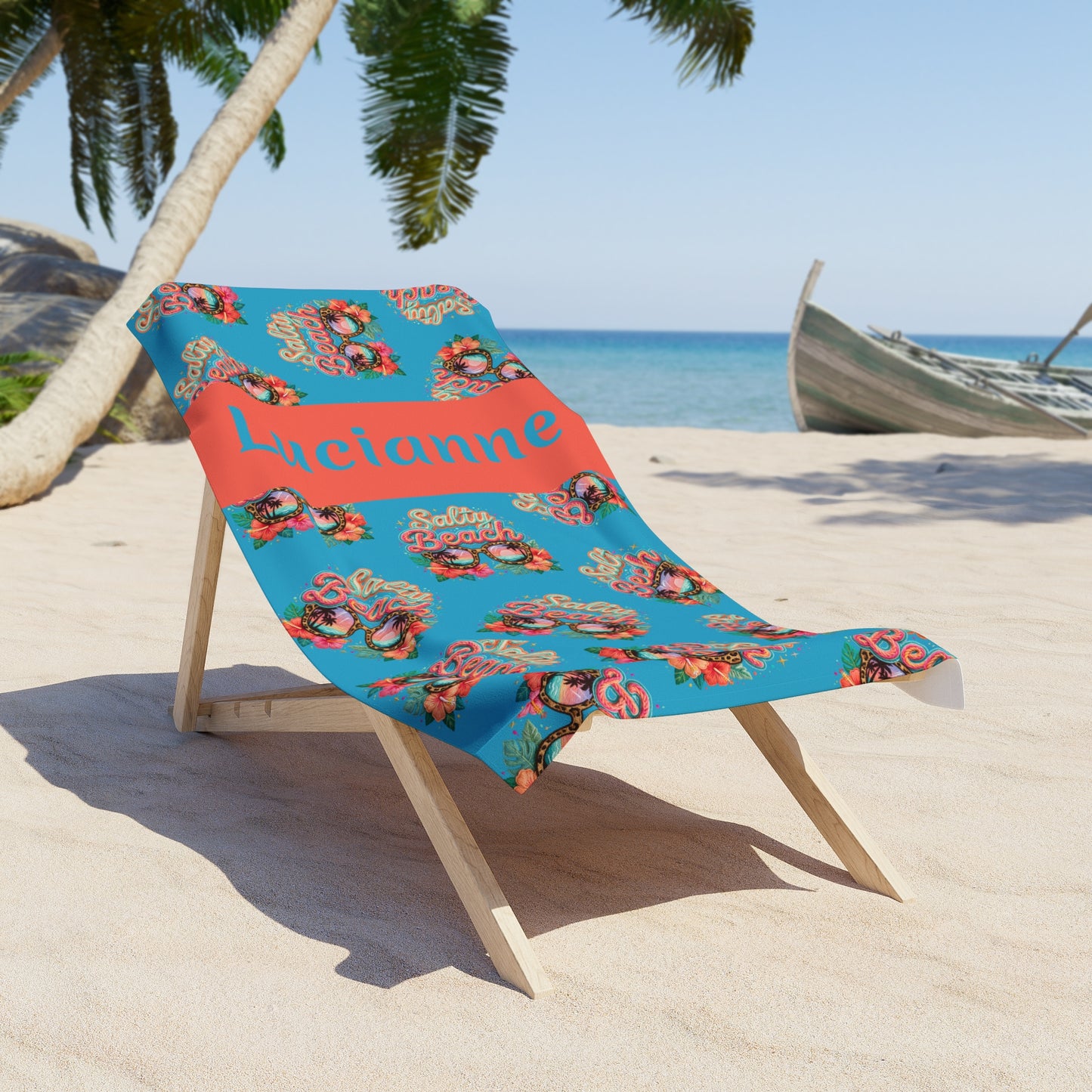 Salty B Beach Towel — Personalized Name