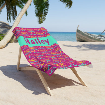 Hoochie Coochie Beach Towel — Personalized Name