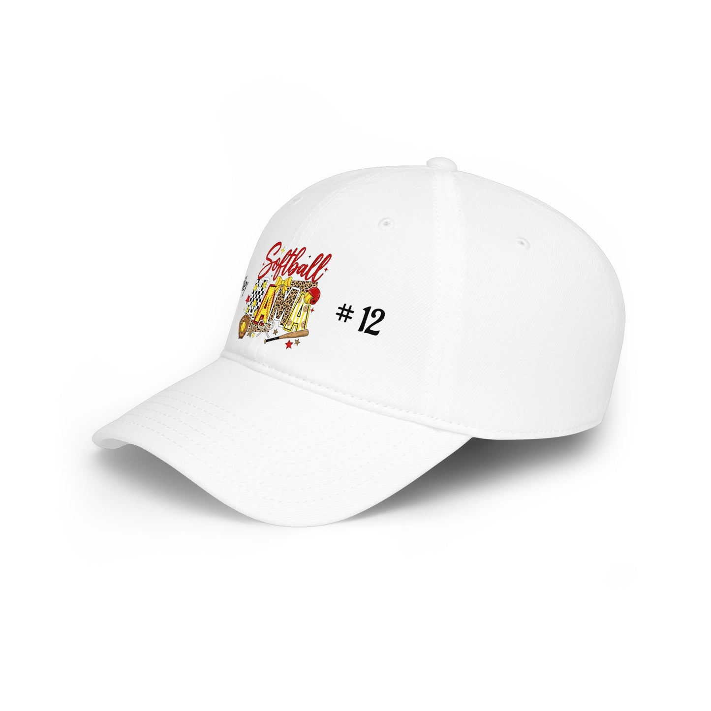 Softball Mama Low Profile Cap — Personalized Name & Number
