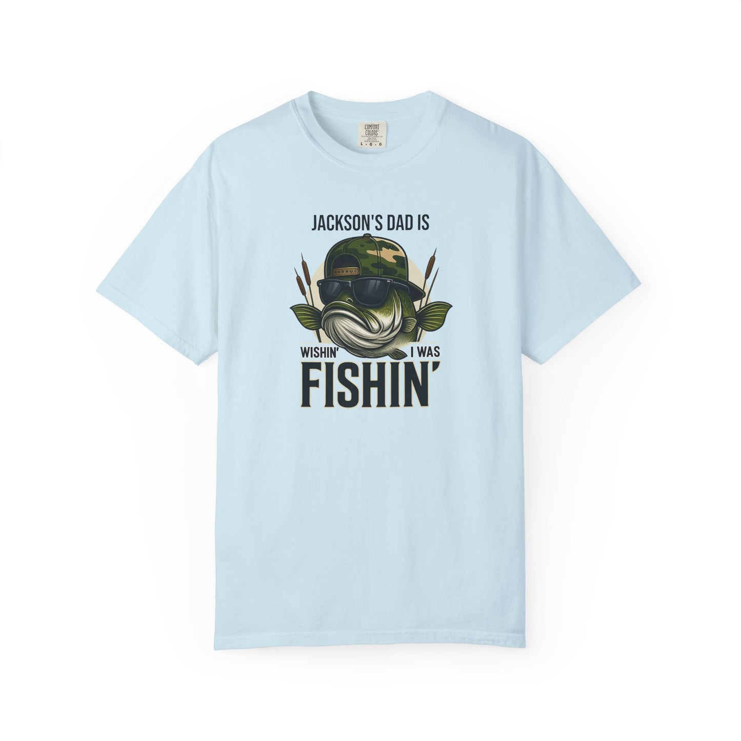 Wishin I Was Fishin Custom Kid's Names— Fathers Day Tee