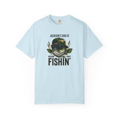 Wishin I Was Fishin Custom Kid's Names— Fathers Day Tee