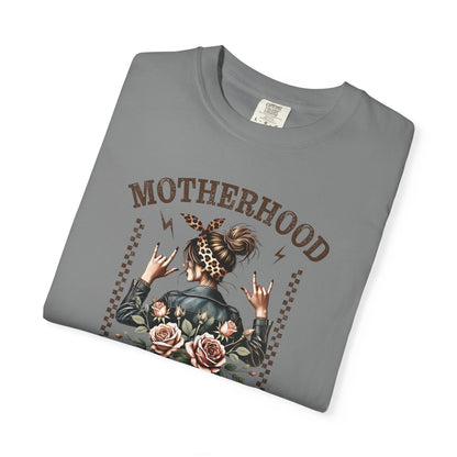 Rockin Motherhood Custom Name T-Shirt — Personalized Mom Script Graphic Tee