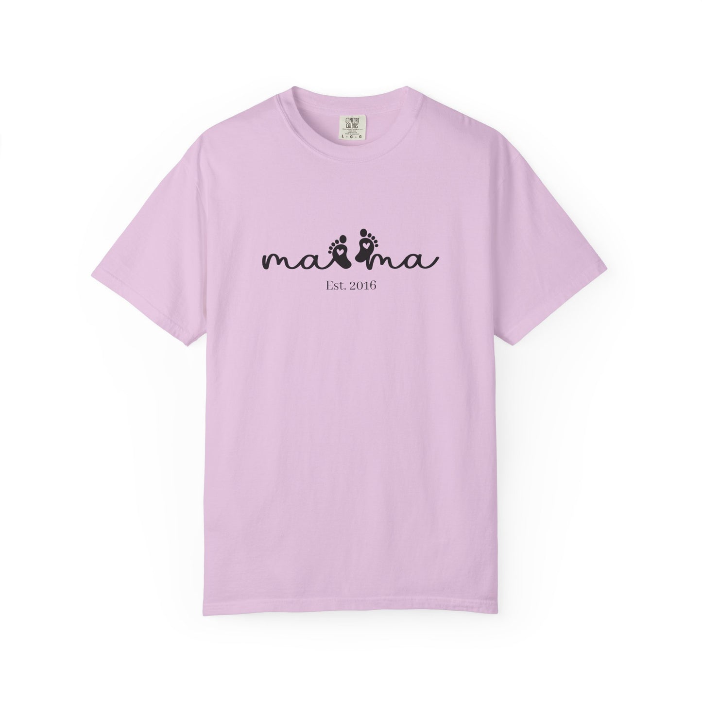 Mama Est. Custom Birth Year T-Shirt — Personalized Mom Script Graphic Tee