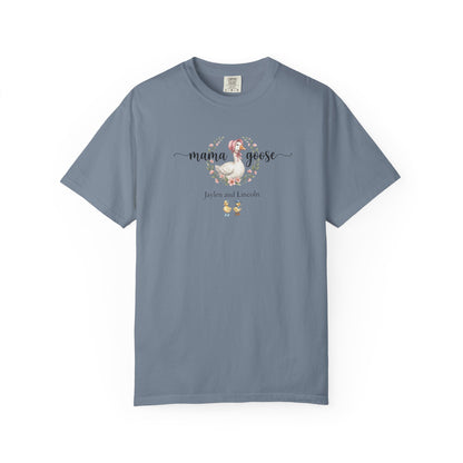 Mama Goose Custom Name T-Shirt — Personalized Mom Script Graphic Tee