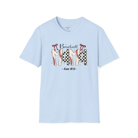 Baseball Mama T-Shirt — Personalized Player Name and Number Tee