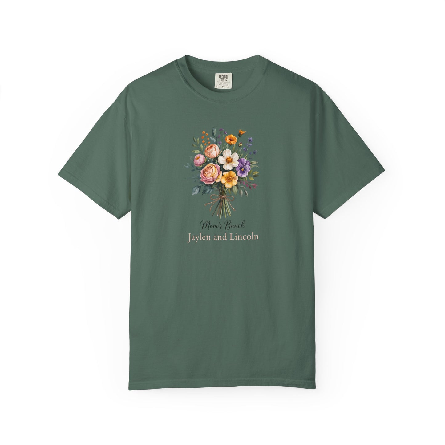 Mom's Bunch Custom Name T-Shirt — Personalized Mom Script Graphic Tee