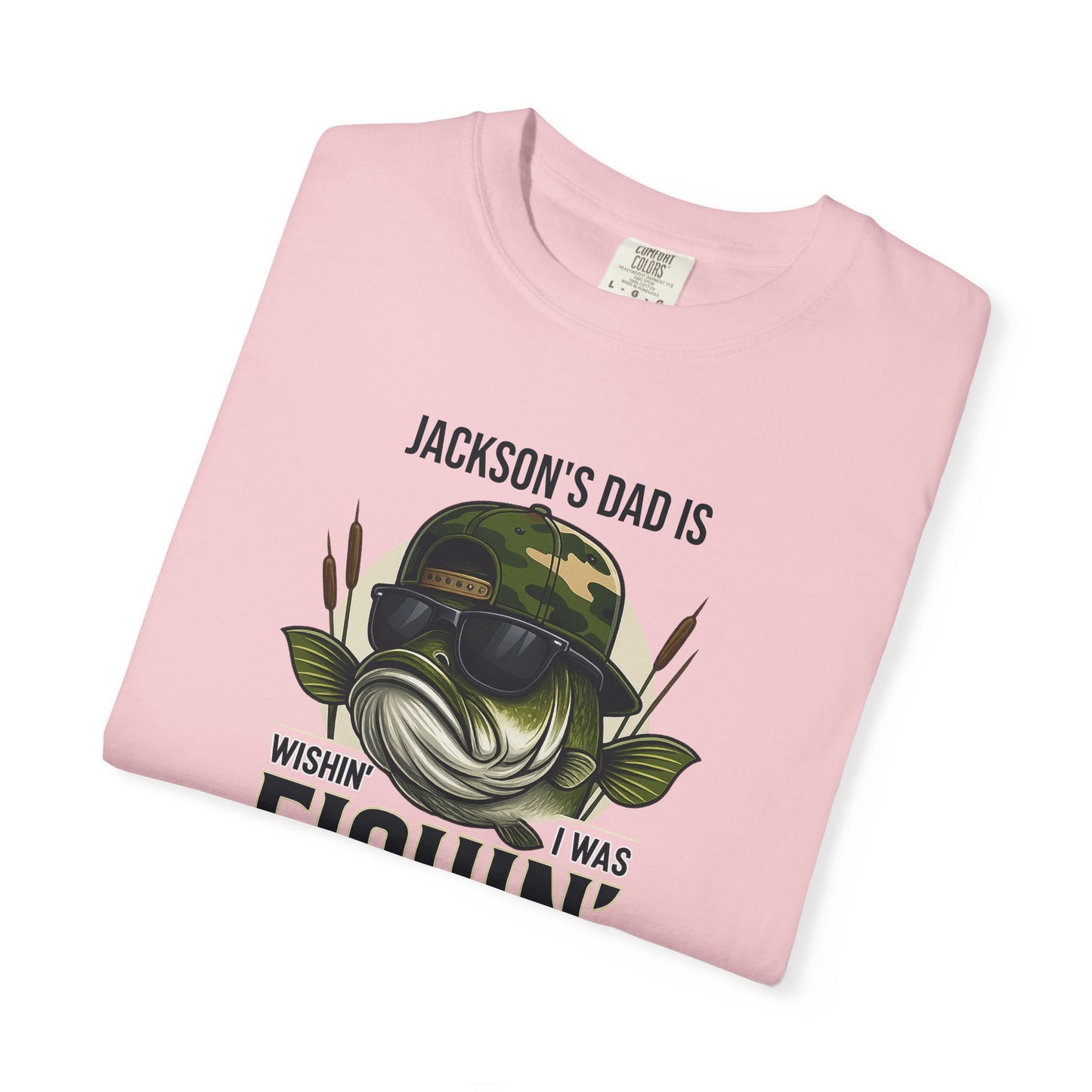Wishin I Was Fishin Custom Kid's Names— Fathers Day Tee
