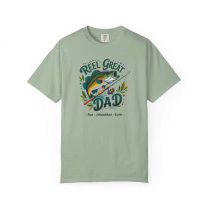 Reel Great Dad Custom Kid's Names— Fathers Day Tee