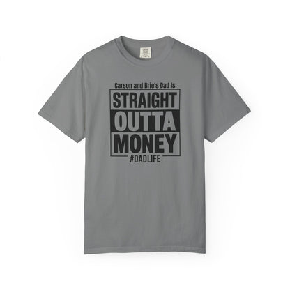 Straight Outta Money Custom Kid's Names— Distressed American Flag Fathers Day Tee