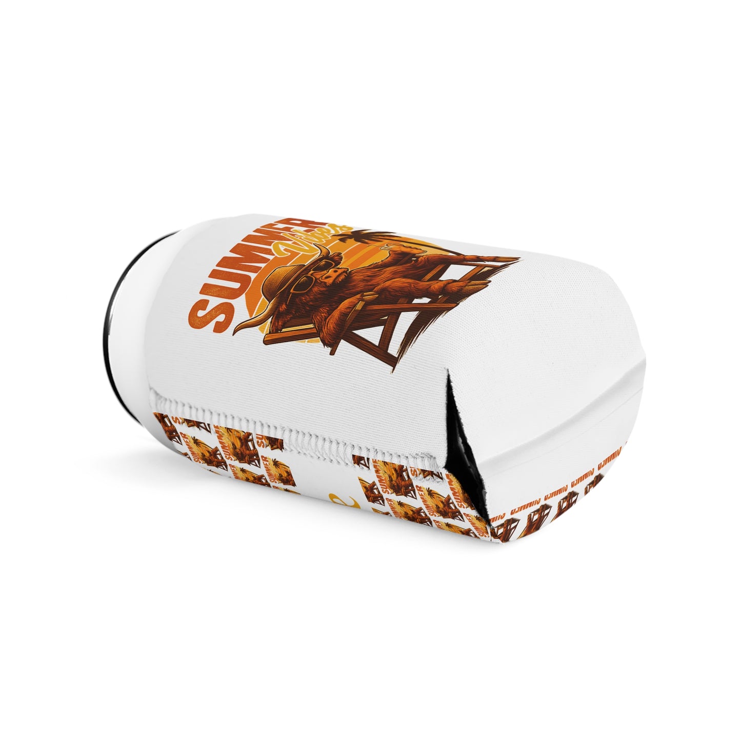 Highland Cow Can Cooler Sleeve — Personalized Can Koozie for BBQs & Beach Days