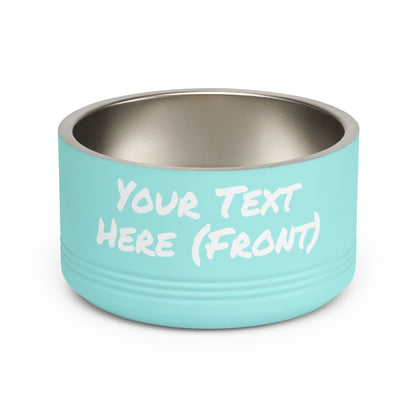 Custom Pet Bowl White Text — Various Colors - 18oz Custom Dog & Cat Food Water Dish