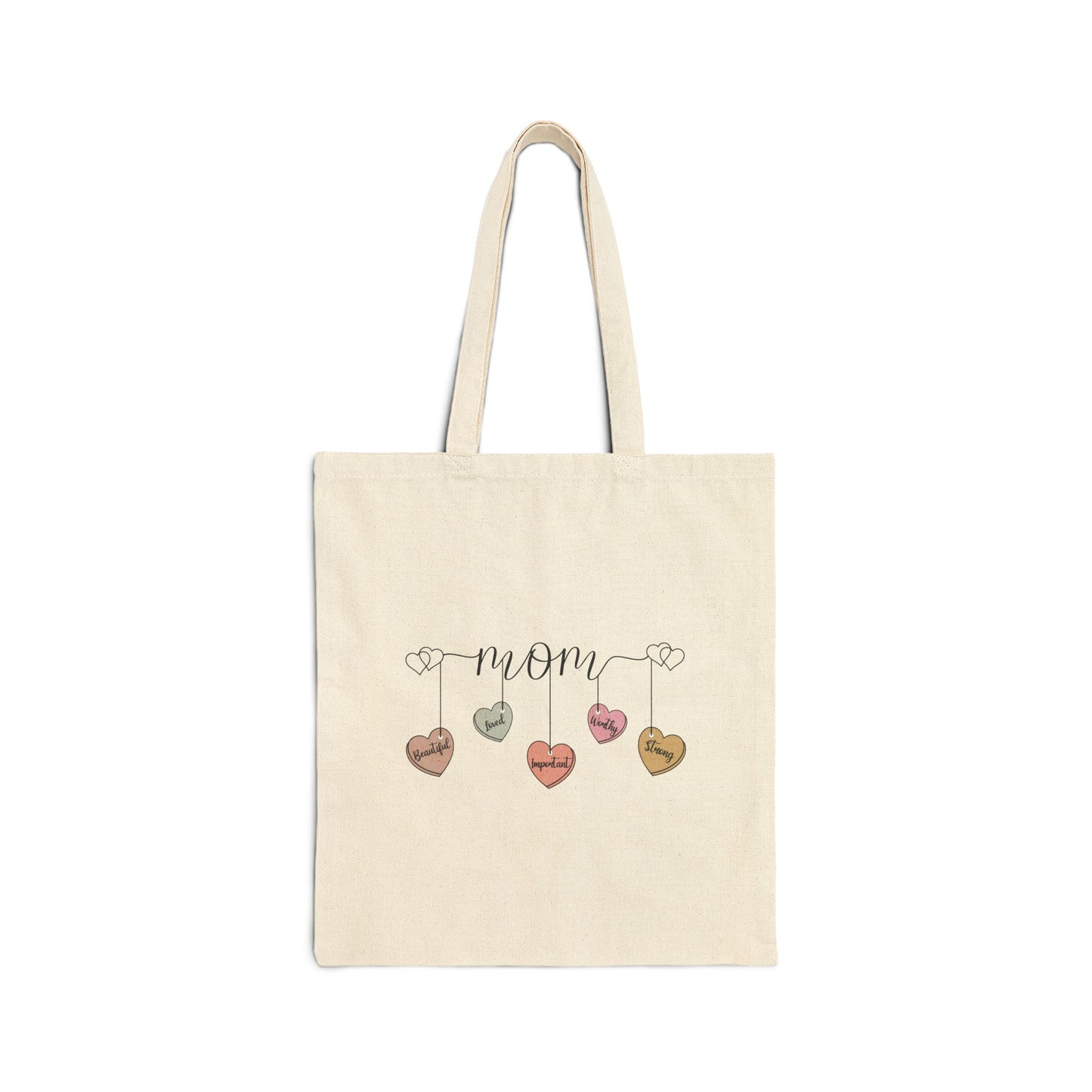 Mom Hearts -Cotton Canvas Tote Bag