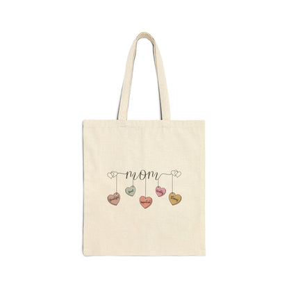 Mom Hearts -Cotton Canvas Tote Bag